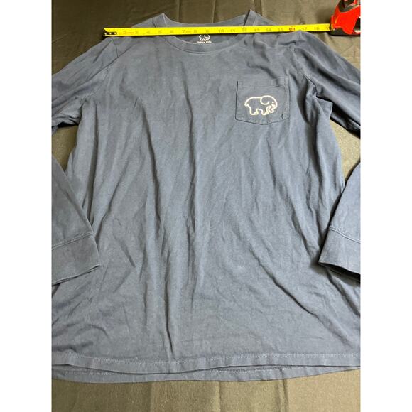 Ivory Ella Navy Cheerleader Elephant Long Sleeve Organic Shirt Size XL Women's - Picture 5 of 7